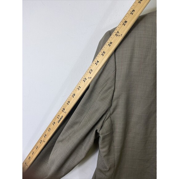 MR NED FIFTH AVENUE Blazer Mens LORO PIANA Houndstooth Plaid Jacket Gold Beige - Picture 7 of 8